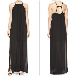 Elizabeth and James Elegant Adley Chiffon Black Maxi Dress - small
